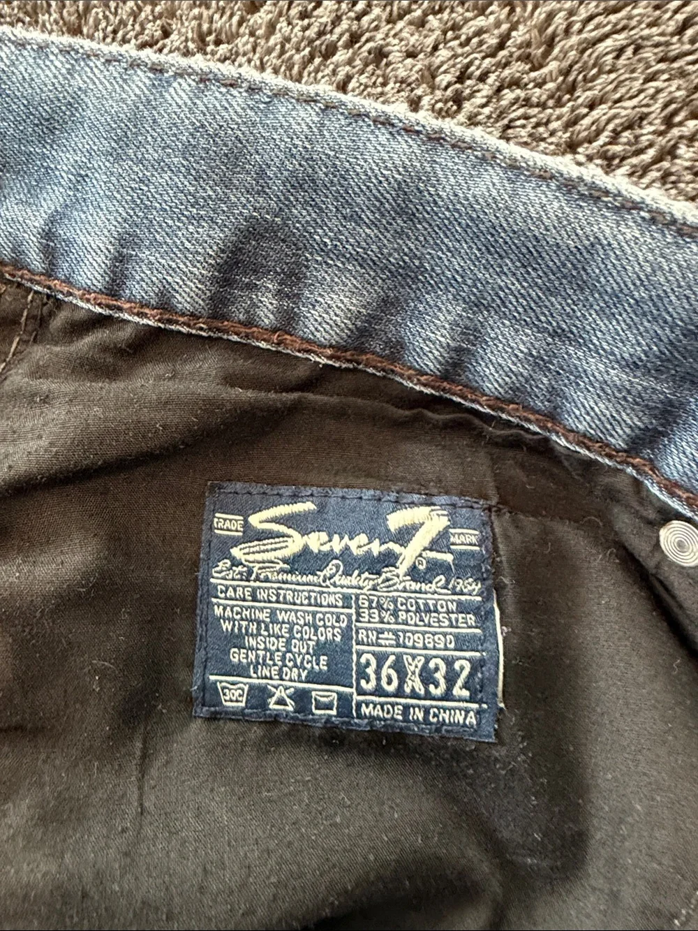 Seven7 Men's Bootcut Jeans in Faded Blue Denim